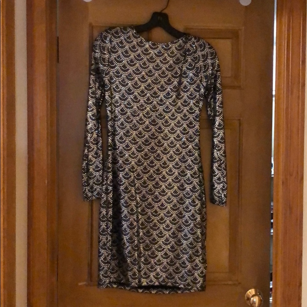 Michael Kors Long Sleeve Silver Dress